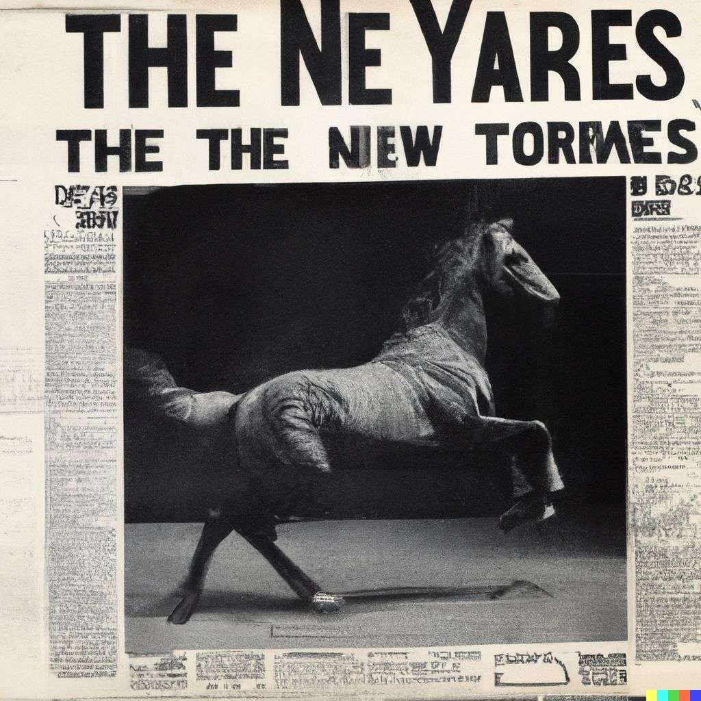 a horse, front page of The New York Times, 1960
